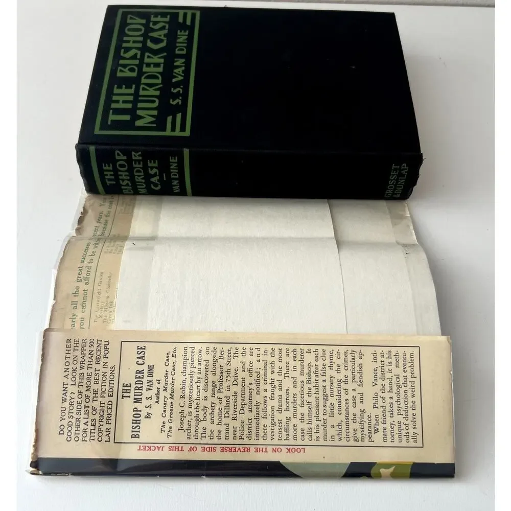 S.S. Van Dine The Bishop Murder Case Philo Vance Story 1929 Hardback DJ VGC